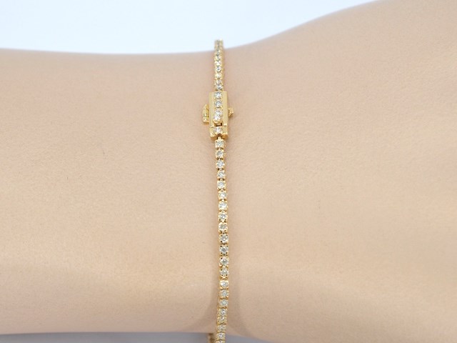 Gouden tennisarmband met diamanten 1.00 carat - afbeelding 3 van  6