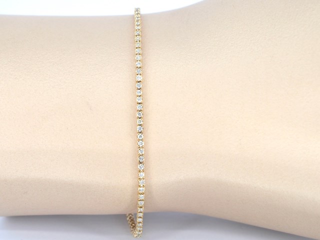 Gouden tennisarmband met diamanten 1.00 carat - afbeelding 2 van  5