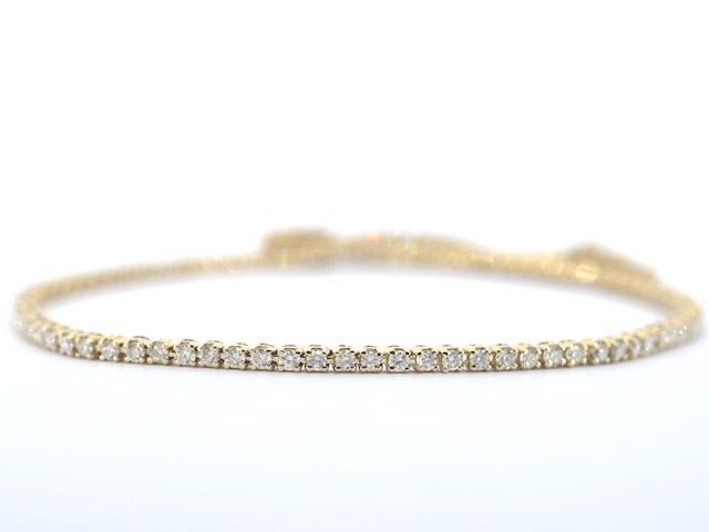 Gouden tennisarmband met diamanten 1.00 carat - afbeelding 1 van  6