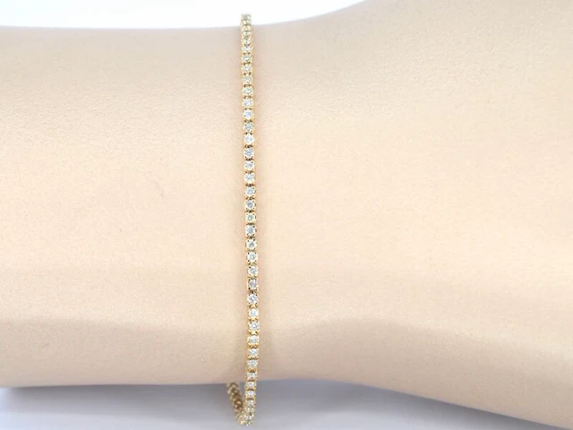 Gouden tennisarmband met diamanten 1.00 carat - afbeelding 2 van  7