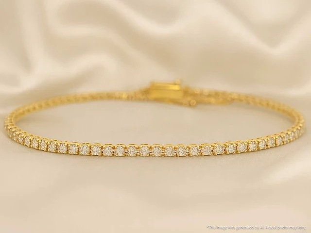 Gouden tennisarmband met diamanten 1.00 carat - afbeelding 5 van  7