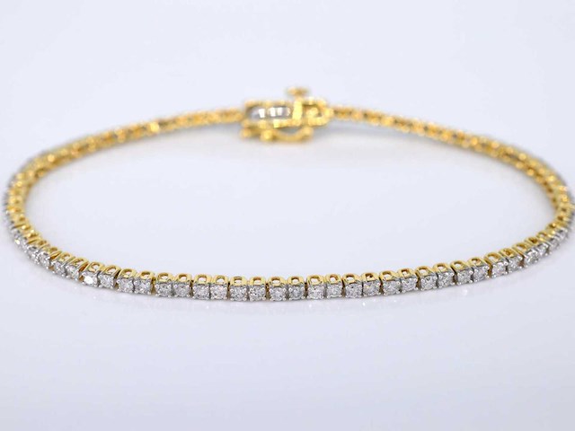 Gouden tennisarmband met diamanten 2.50 carat - afbeelding 1 van  7