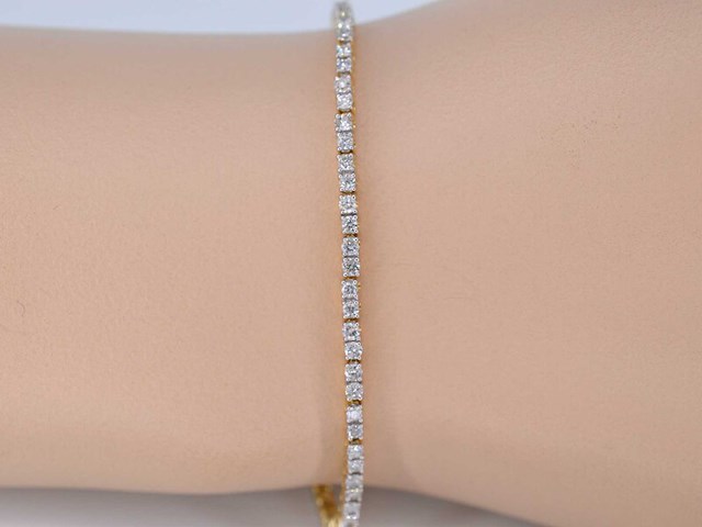 Gouden tennisarmband met diamanten 2.50 carat - afbeelding 2 van  8