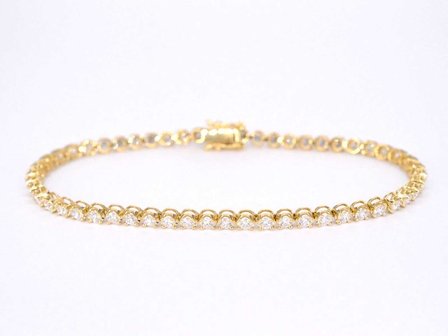 Gouden tennisarmband met diamanten 3.00 carat - afbeelding 1 van  7
