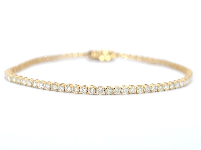 Gouden tennisarmband met diamanten 3.00 carat - afbeelding 1 van  4