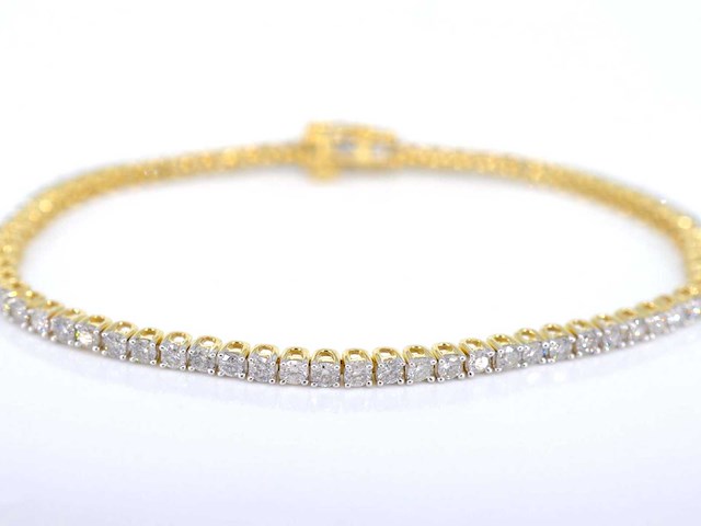 Gouden tennisarmband met diamanten 3.50 carat - afbeelding 1 van  6