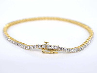 Gouden tennisarmband met diamanten 3.50 carat - afbeelding 4 van  6