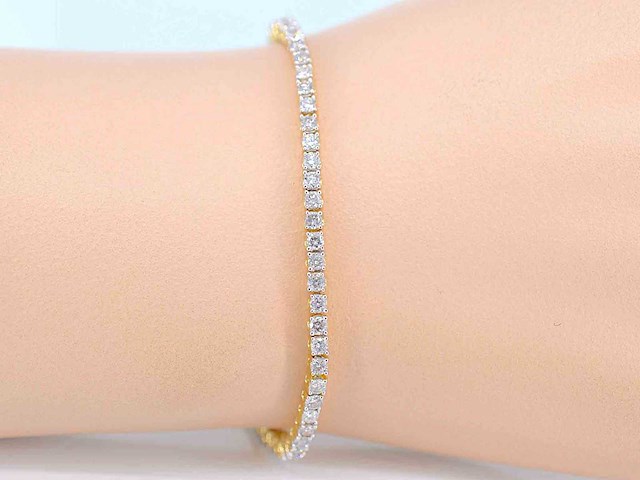 Gouden tennisarmband met diamanten 3.50 carat - afbeelding 2 van  7