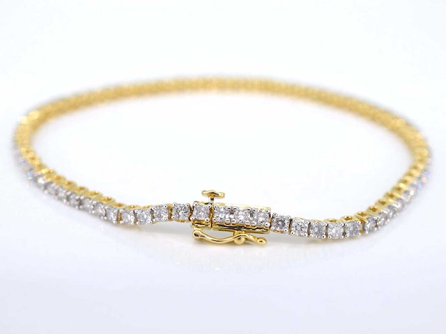 Gouden tennisarmband met diamanten 3.50 carat - afbeelding 3 van  7