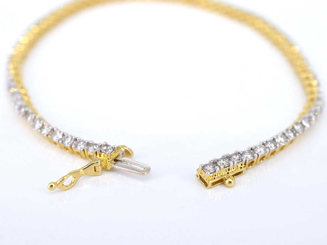 Gouden tennisarmband met diamanten 3.50 carat - afbeelding 4 van  7