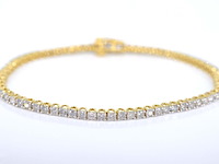 Gouden tennisarmband met diamanten 3.50 carat - afbeelding 1 van  8