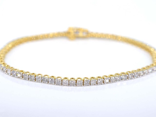 Gouden tennisarmband met diamanten 3.50 carat - afbeelding 1 van  8