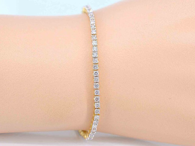 Gouden tennisarmband met diamanten 3.50 carat - afbeelding 2 van  8