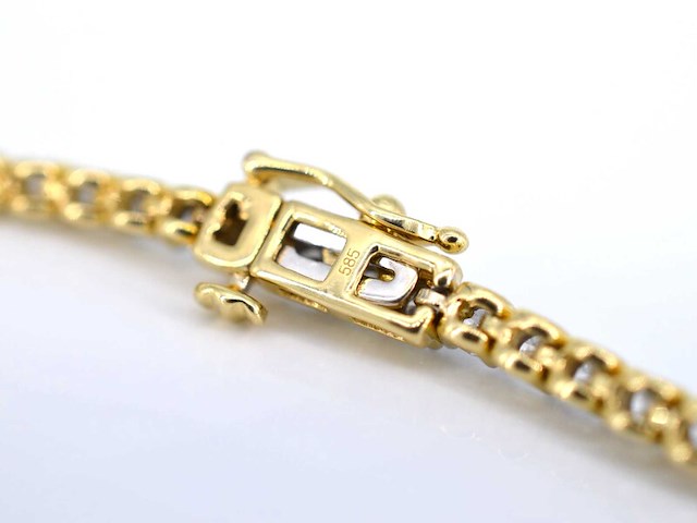Gouden tennisarmband met diamanten 3.50 carat - afbeelding 6 van  8