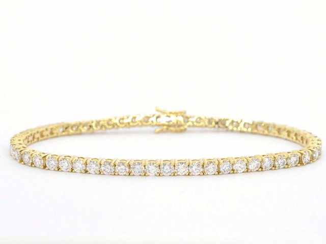 Gouden tennisarmband met diamanten 6.50 carat - afbeelding 1 van  8