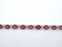 Gouden tennisarmband met diamanten en robijn - afbeelding 6 van  7