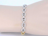 Gouden tennisarmband met diamanten schakels 157 diamanten - afbeelding 2 van  7