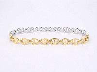 Gouden tennisarmband met diamanten schakels 157 diamanten - afbeelding 4 van  7