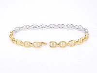 Gouden tennisarmband met diamanten schakels 157 diamanten - afbeelding 5 van  7
