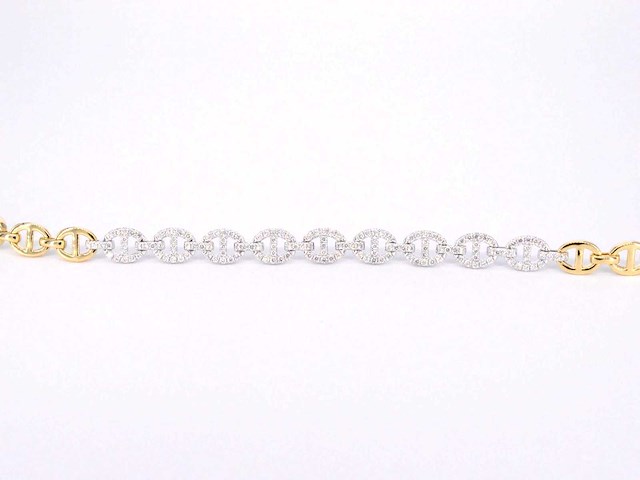 Gouden tennisarmband met diamanten schakels 157 diamanten - afbeelding 6 van  7