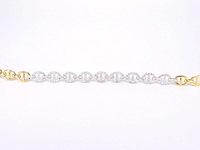 Gouden tennisarmband met diamanten schakels 157 diamanten - afbeelding 6 van  7