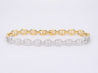Gouden tennisarmband met diamanten schakels met 157 diamanten - afbeelding 1 van  6
