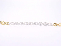 Gouden tennisarmband met diamanten schakels met 157 diamanten - afbeelding 5 van  6