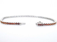 Gouden tennisarmband met multicolour saffieren - afbeelding 8 van  8