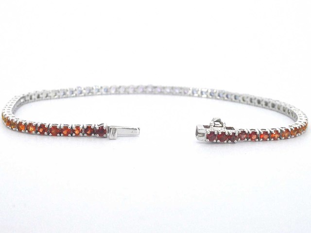 Gouden tennisarmband met multicolour saffieren - afbeelding 6 van  8