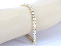 Gouden tennisarmband met natuurlijke briljant geslepen diamanten - afbeelding 2 van  7