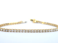 Gouden tennisarmband met natuurlijke briljant geslepen diamanten - afbeelding 1 van  6