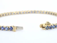 Gouden tennisarmband met natuurlijke saffieren - afbeelding 4 van  7