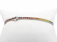 Gouden tennisarmband multicolour saffier - afbeelding 8 van  8
