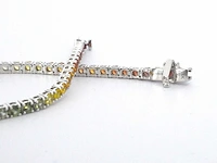 Gouden tennisarmband multicolour saffier - afbeelding 1 van  8