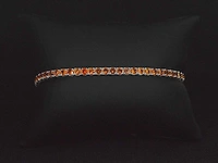 Gouden tennisarmband oranje saffier - afbeelding 5 van  9