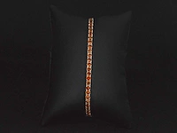 Gouden tennisarmband oranje saffier - afbeelding 7 van  9