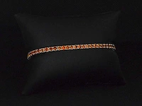Gouden tennisarmband oranje saffier - afbeelding 8 van  9