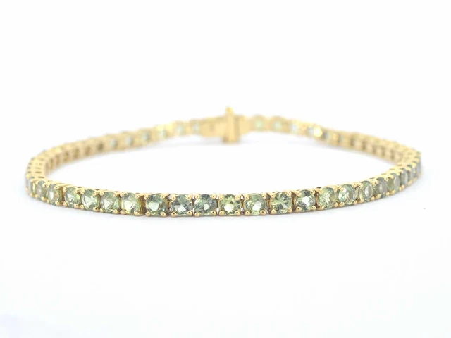 Gouden tennisarmband saffier - afbeelding 1 van  8