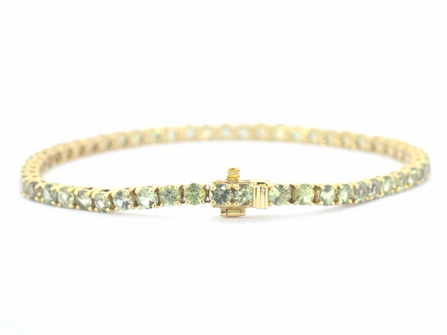 Gouden tennisarmband saffier - afbeelding 2 van  8