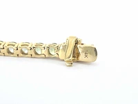 Gouden tennisarmband saffier - afbeelding 6 van  8