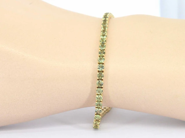 Gouden tennisarmband saffier - afbeelding 7 van  8