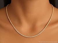 Gouden tenniscollier 3.00 carat diamanten - afbeelding 2 van  8