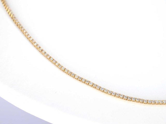 Gouden tenniscollier 3.00 carat diamanten - afbeelding 4 van  8