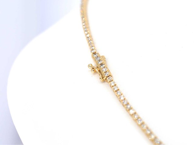 Gouden tenniscollier 3.00 carat diamanten - afbeelding 7 van  8
