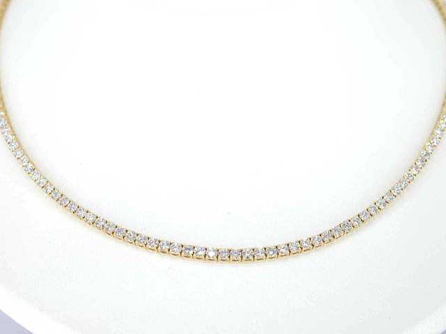 Gouden tenniscollier briljant 10.00 ct - afbeelding 1 van  7