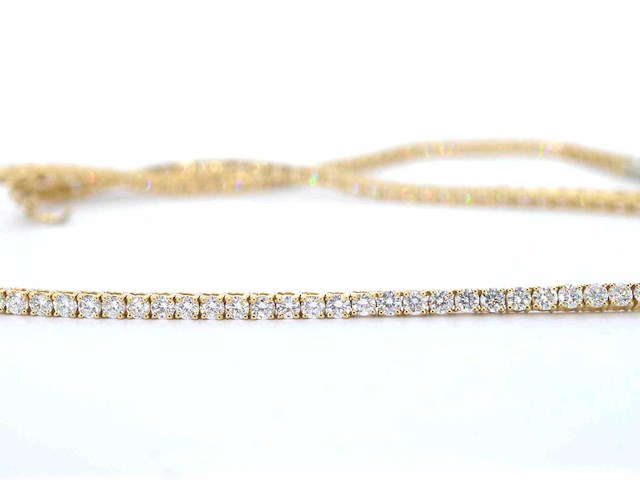 Gouden tenniscollier briljant 10.00 ct - afbeelding 4 van  7