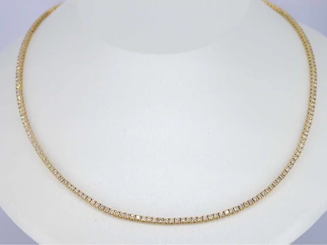 Gouden tenniscollier briljant 5.50 ct - afbeelding 1 van  8