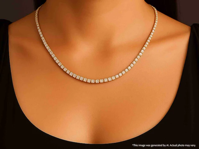 Gouden tenniscollier briljant 5.50 ct - afbeelding 2 van  8