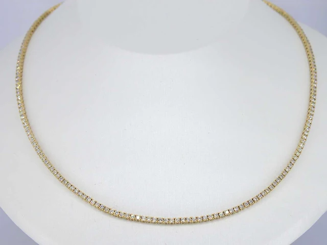 Gouden tenniscollier briljant 5.50 ct - afbeelding 1 van  8