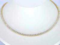 Gouden tenniscollier met briljant geslepen diamanten 16.00 carat - afbeelding 1 van  8
